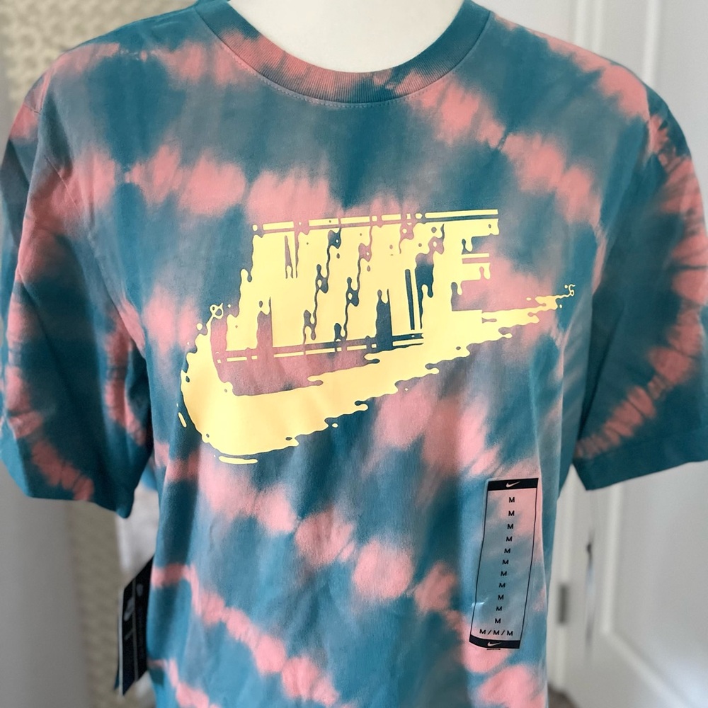 Nike Blue and Pink Tie-Dye Tee